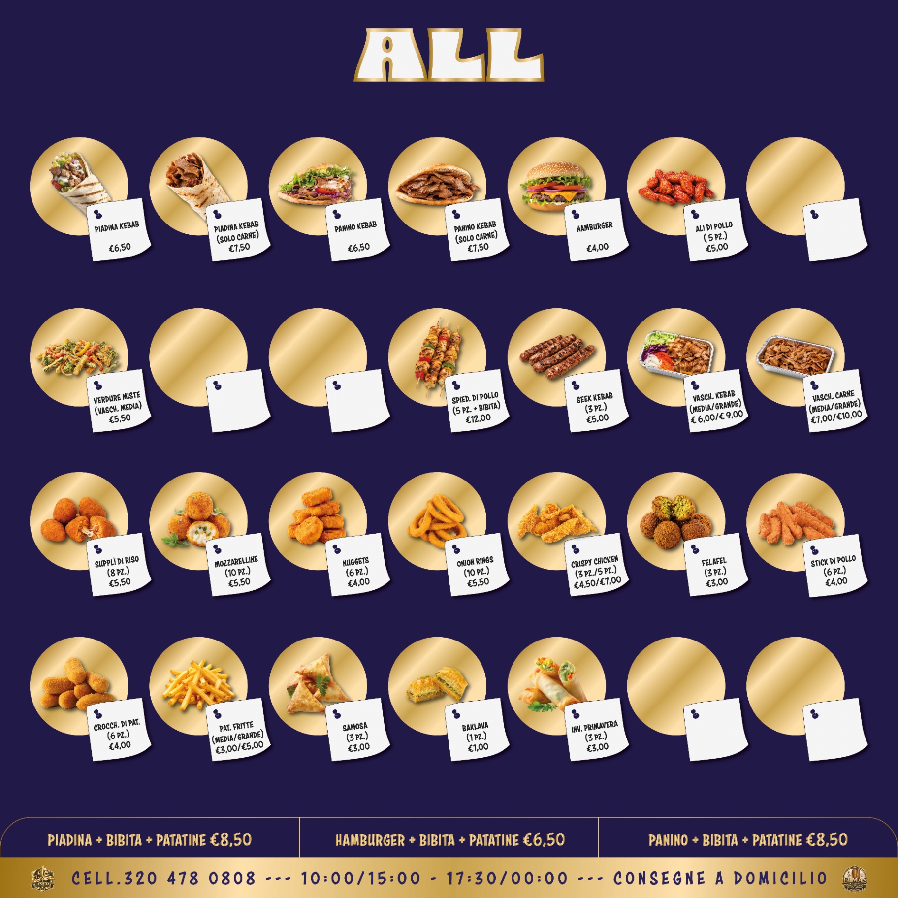 Menù completo di Elmas Kebab con specialità e prezzi